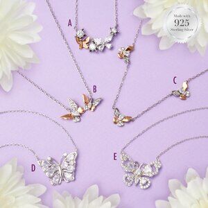 Butterfly Necklace, 925 Sterling Silver Daydreamer Butterfly Collection